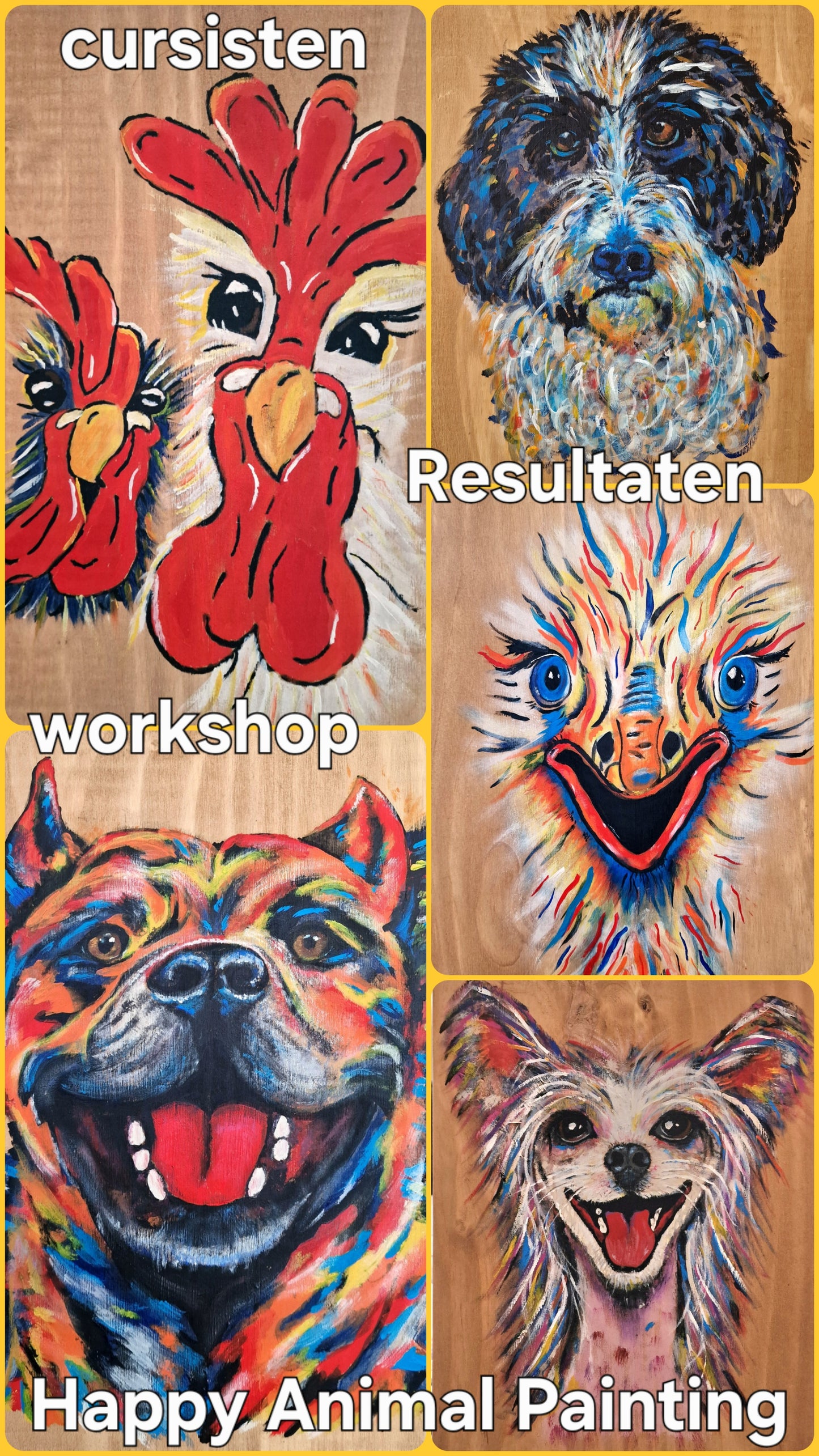 Workshop Happy Animals on Wood