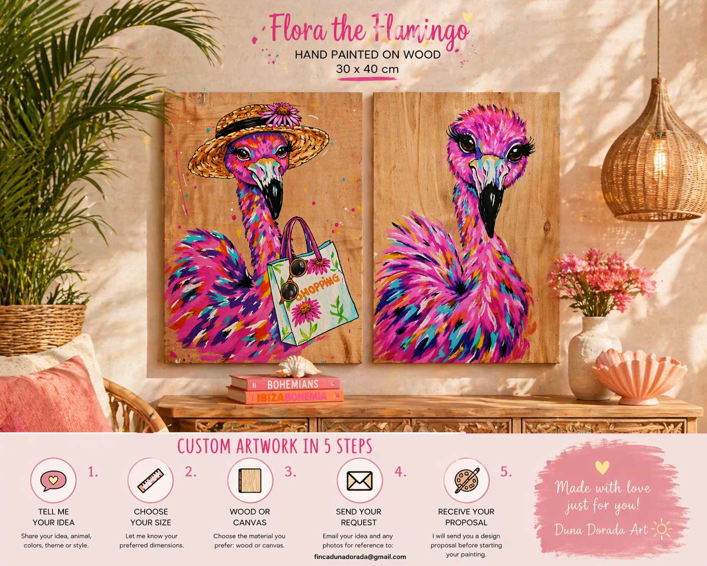 Custom made Flora the Flamingo