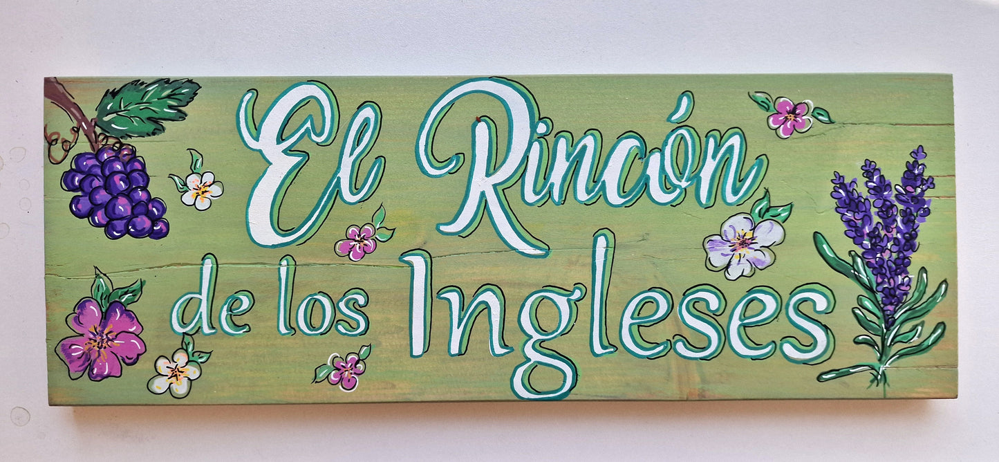 Wooden garden text signs