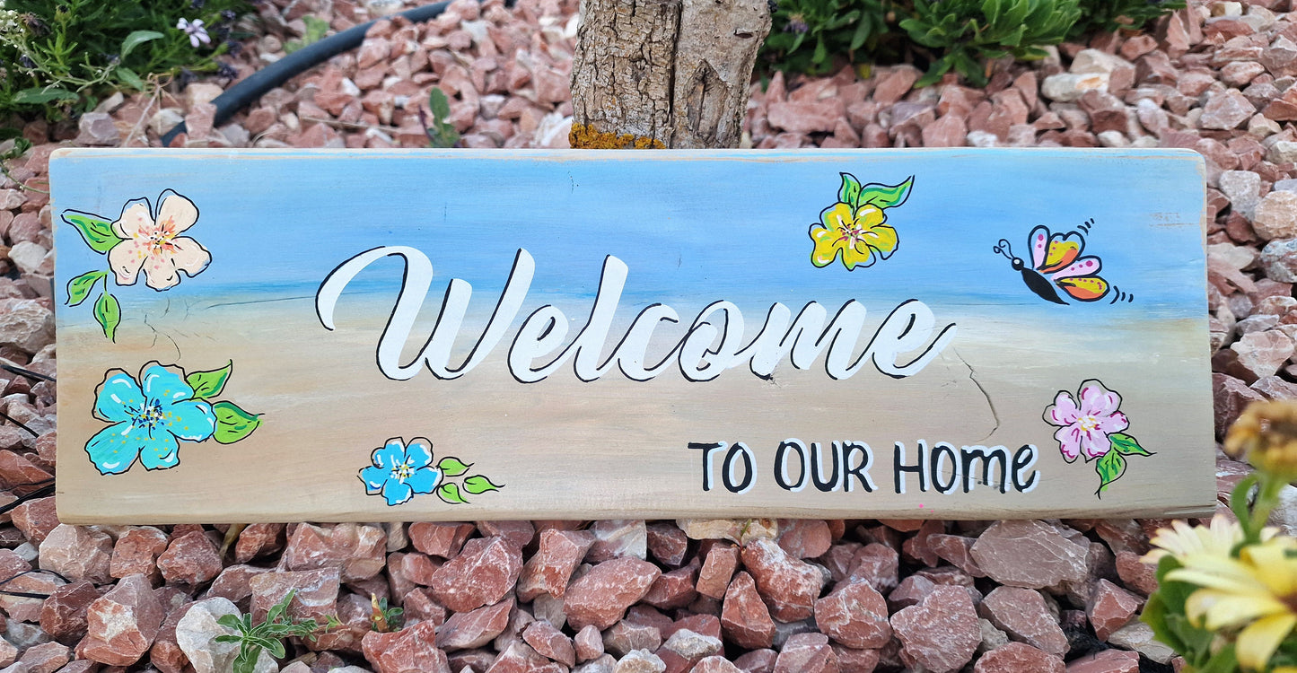 Wooden garden text signs