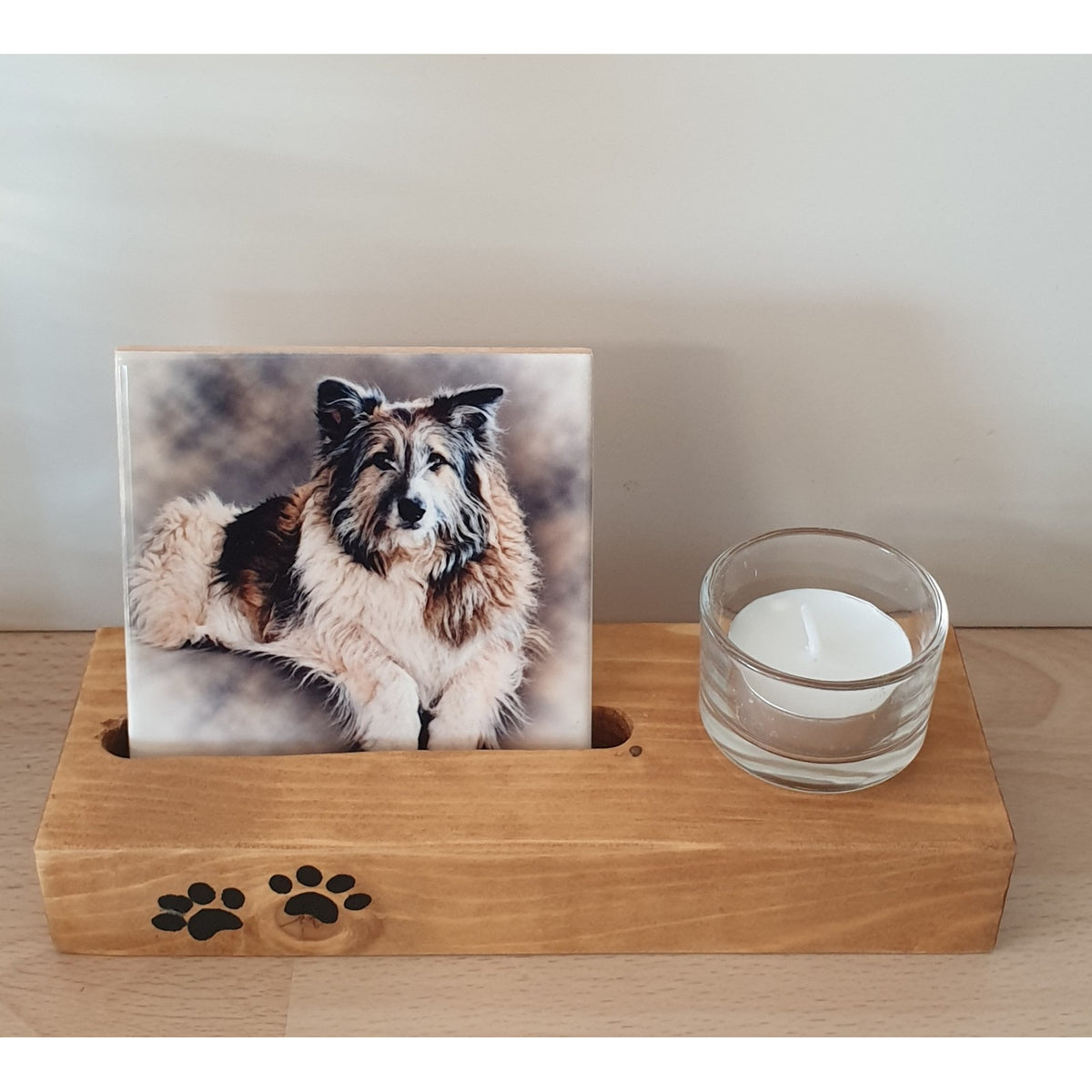 1. A Place in My Heart – Personalised Photo Tile with Wooden Holder