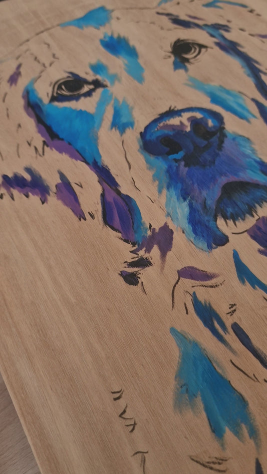 Custom Pet Portrait on Wood - Original Colorful Hand Painted Pet Art
