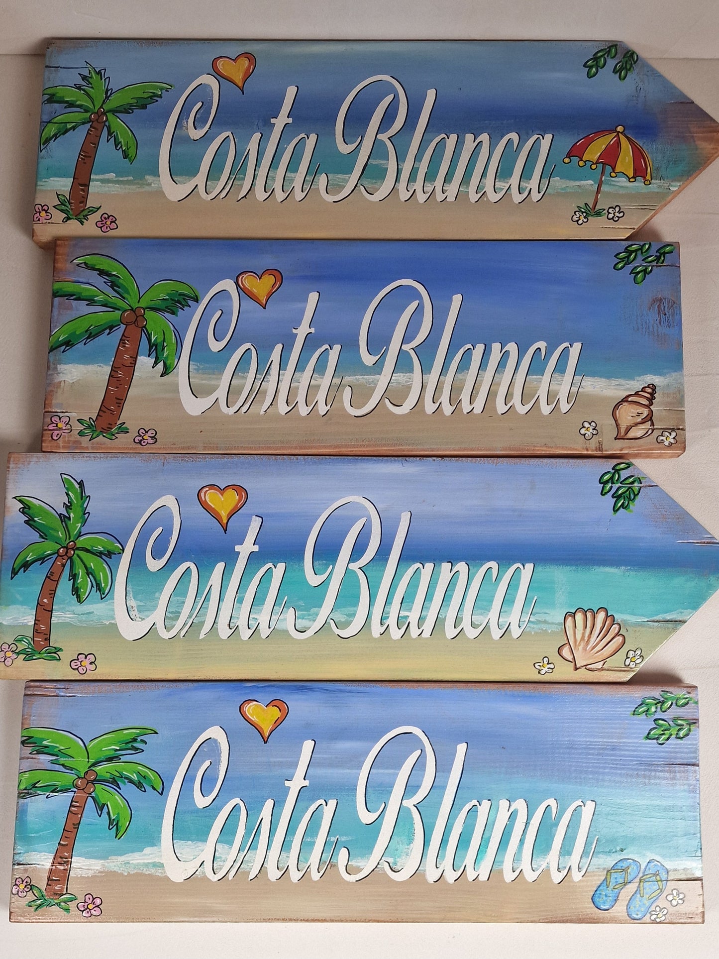 Wooden garden text signs