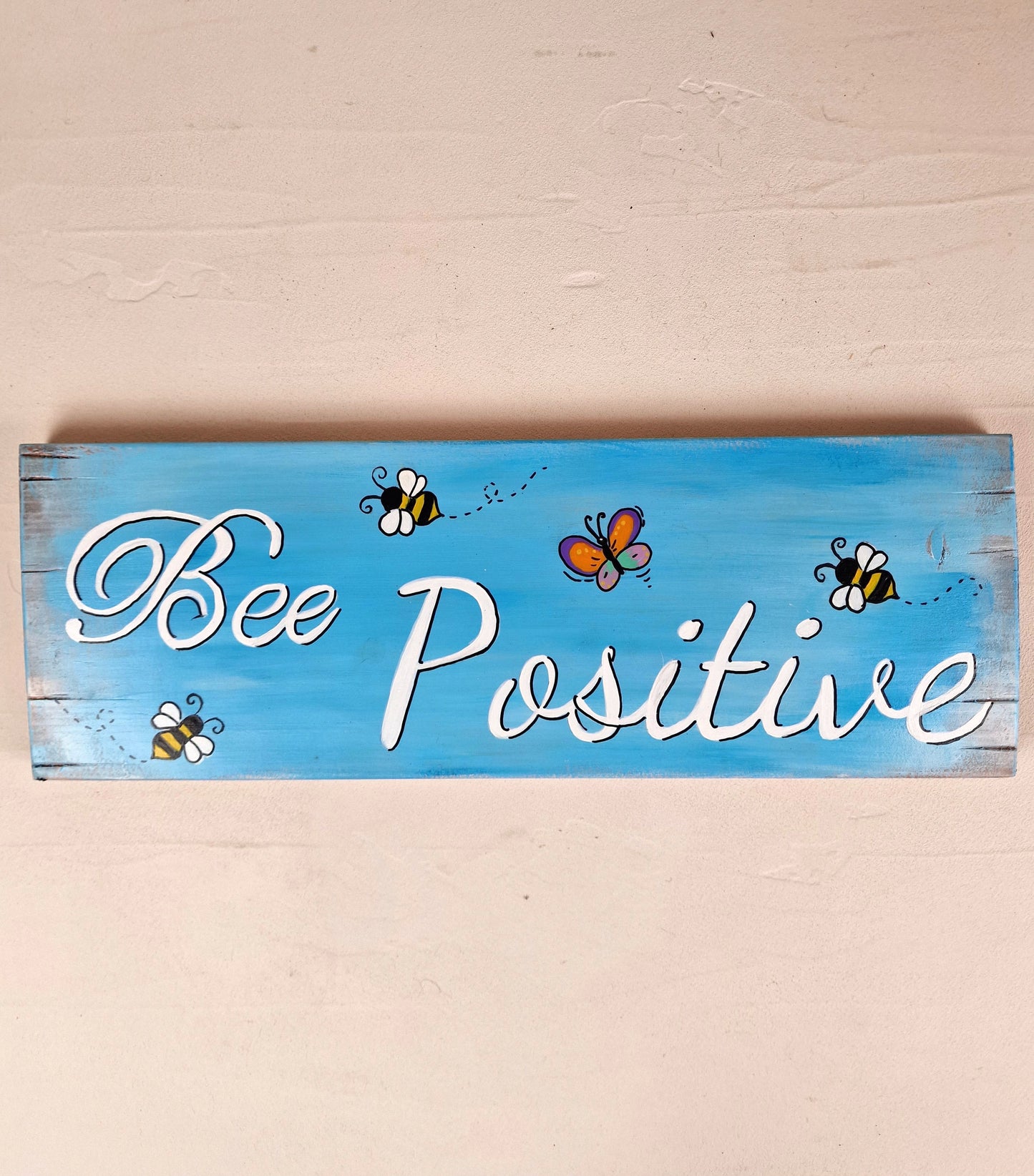 Wooden garden text signs