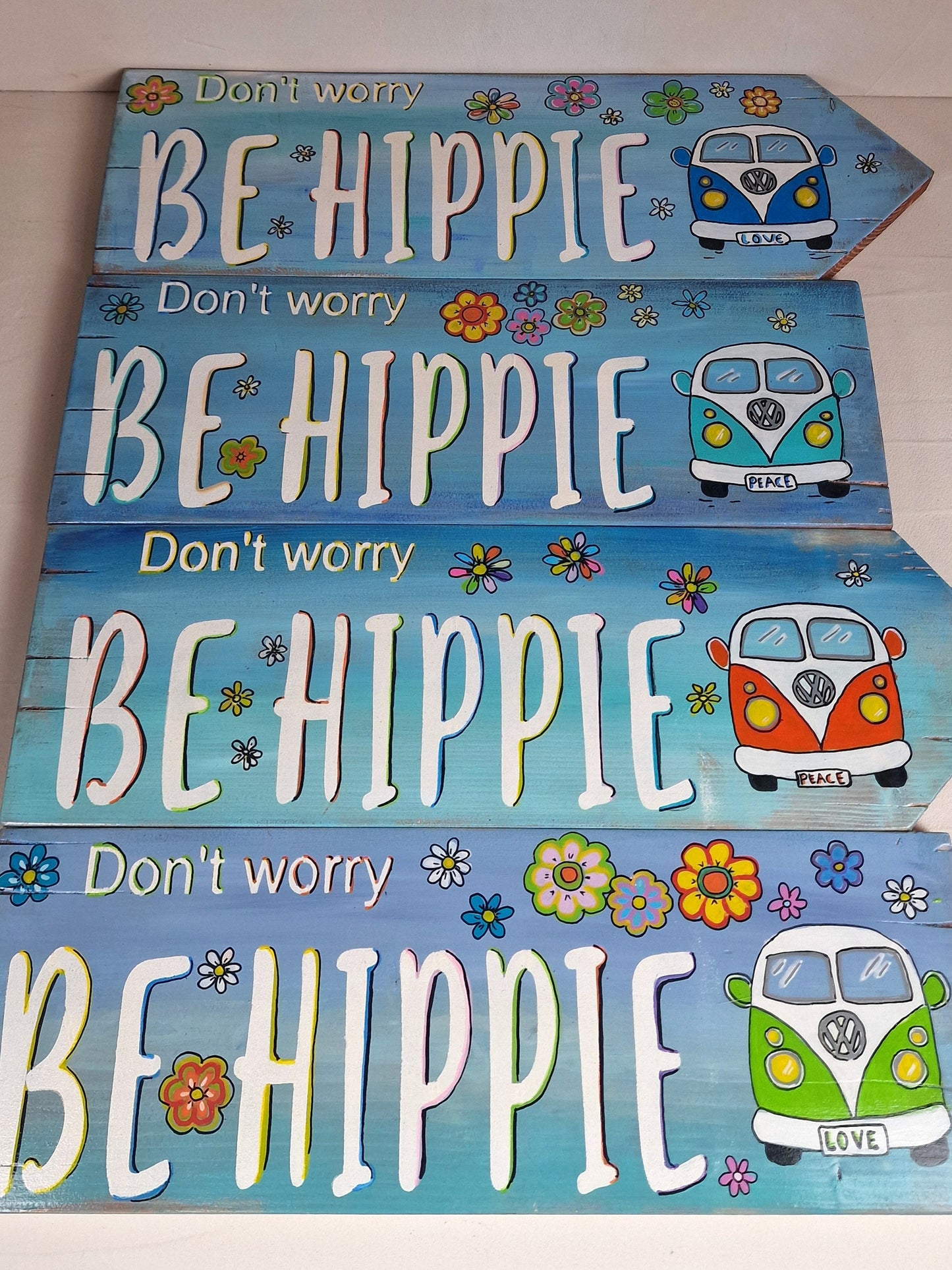 Wooden garden text signs